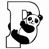 Panda Pandas Lettre Colorier Coloriages Stampare Gratuit sketch template
