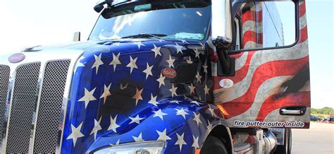 peterbilt semi cab graphic wraps american flag wrap zilla wraps