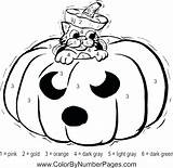 Number Coloring Color Pages Halloween Mosaic Numbers Printable Getdrawings Getcolorings Comments Coloringhome sketch template