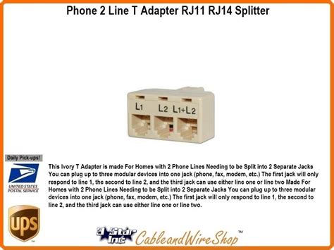 phone  adaptor rj rj splitter ivory