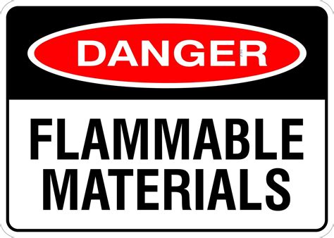 danger flammable materials  safety signs
