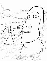 Esculturas Moai Pascua Supercoloring Zeus Onlinecoloringpages Esmirna sketch template