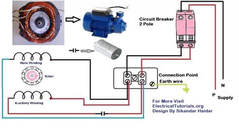 single phase motor wiring  controlling  circuit breaker
