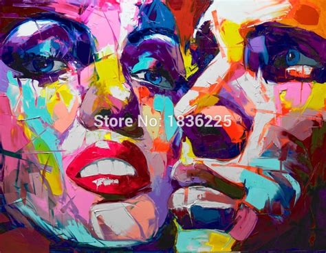 Handpainted Modern Abstract Paintings Couple Faces