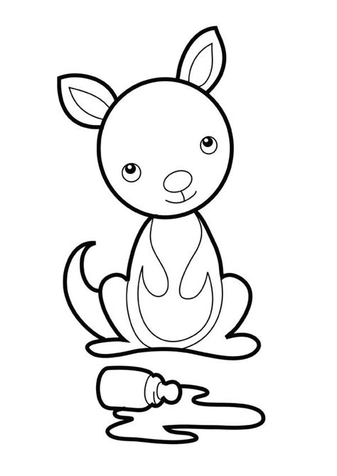 baby kangaroo coloring page netart