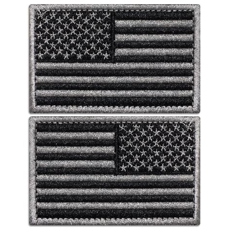 anley tactical usa flag patches set  pack  reversed   black gray american