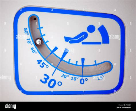picture  hospital head  bed angle indicator  show degree  stock
