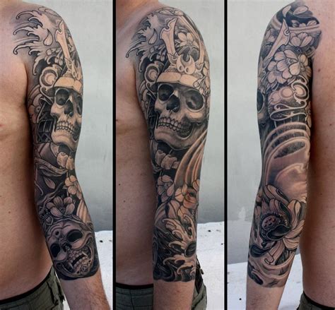 Lotus Skull Japanese Sleeve Tattoo Best Tattoo Ideas Gallery