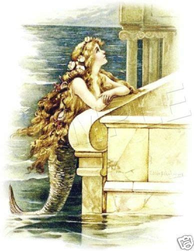 Vintage Little Mermaid 2 Fairy Fantasy Canvas Art Print Ebay