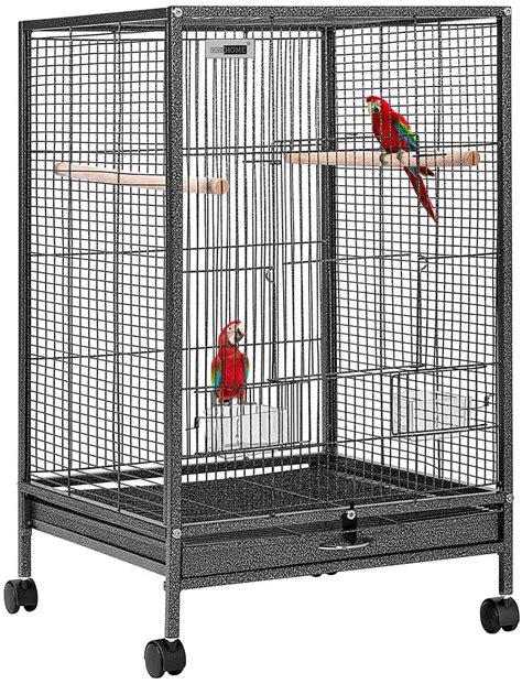 vivohome   height wrought iron bird cage  rolling stand  parrots conure lovebird