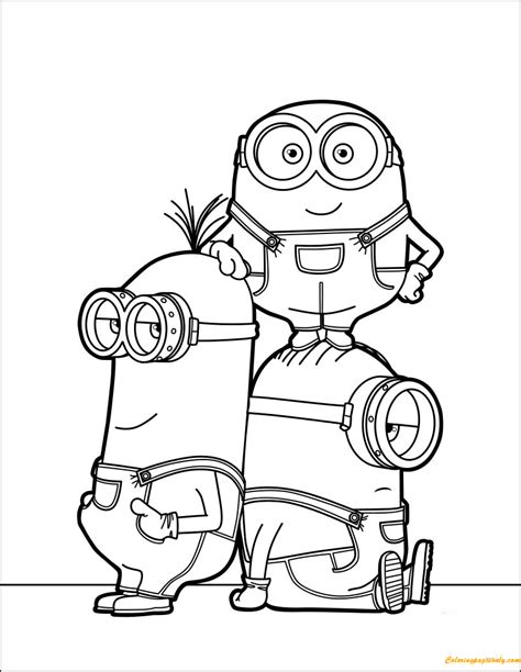 minions kevin stuart  dave coloring pages cartoons coloring pages