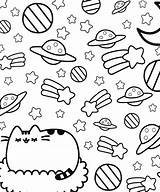 Pusheen Coloring Pages Cat Doodle Planet Kids sketch template