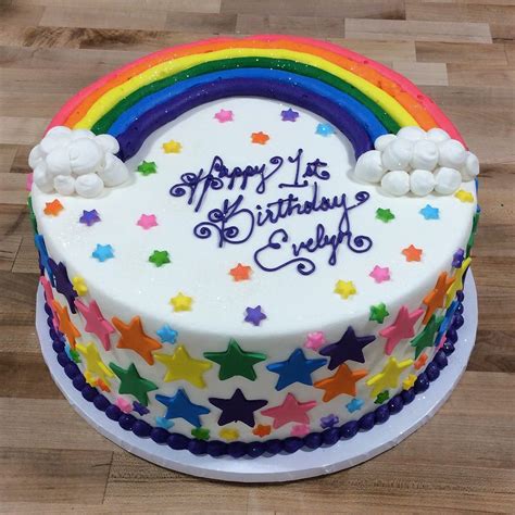 cake  piped rainbow  fancy stars cake decorating  beginners creative cake