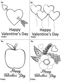 printable foldable valentine cards  color