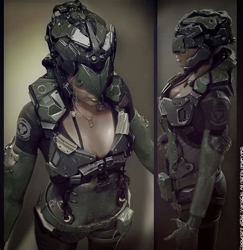 exosuit girl picture 3d sci fi girl woman armor exosuit robots