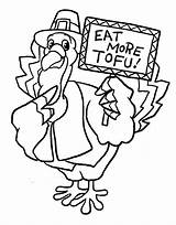 Turkey Funny Thanksgiving Coloring Pages Tofu sketch template