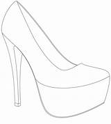 Shoe Template Drawing Heel High Shoes Outline Wedding Platform Ladies Templates Zapatos Stiletto Win Sketch If Printable Heels Sketches Para sketch template