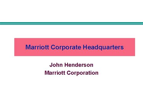 marriott corporate headquarters john henderson marriott corporation