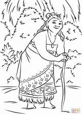 Moana Coloring Kids Pages Tala Gramma Simple Disney sketch template