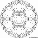 Mandala Pumpkin Autumn Happy Transparent Coloring Pages sketch template