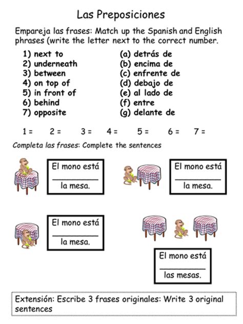 prepositions worksheet  sarah teaching resources tes