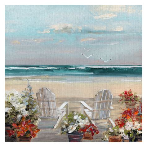 fine art canvas summer seabreeze beach chairs  sally swatland canvas