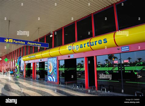 departure terminal entrance faro airport faro faro district algarve region portugal stock
