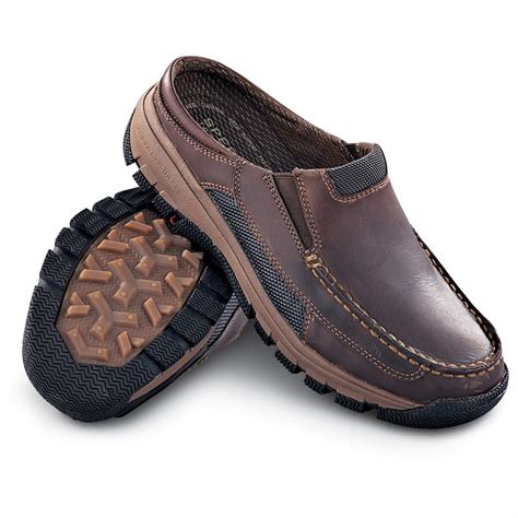 mens sperry top sider barracuda clogs dark brown  sandals