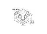 Lion Mask Coloring Printable Subject sketch template