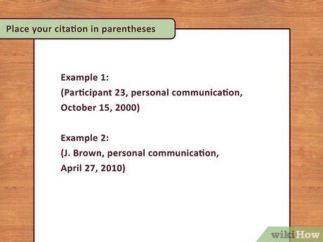 personal communication  text citation