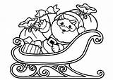 Sleigh Santa Coloring Pages Claus Christmas Cute His Town Printable Coming Clipart Colouring Horse Cliparts Sketch Color Papa Noel Print sketch template