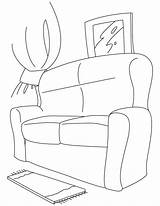 Couch Comfy Coloringhome Popular sketch template