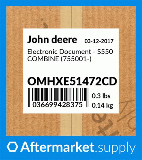 omhxecd electronic document  combine  omhxecd fits john deere