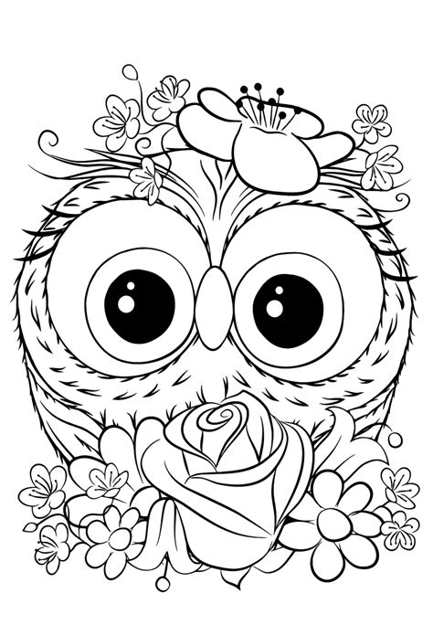 animal coloring pages owl png coloring  kids