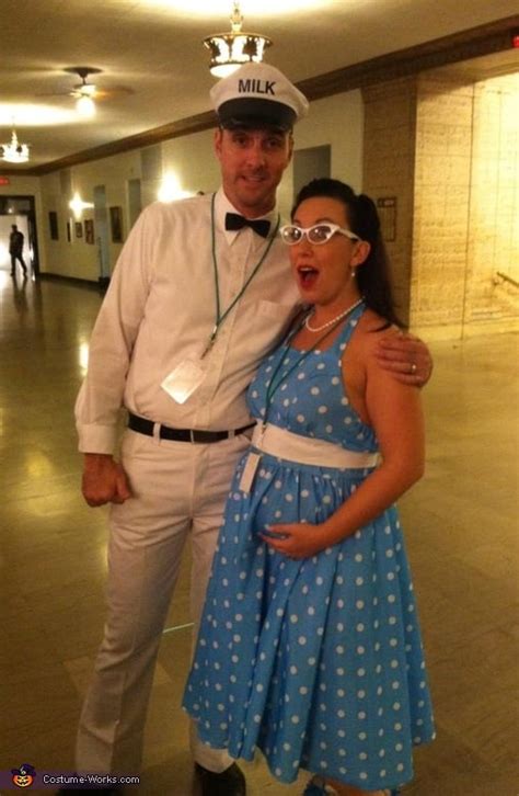 50s Housewife And Milk Man Halloween Couples Costume