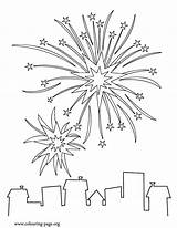Fireworks Coloring Pages Year Printable Colouring Firework Years Sheets Color Clipart Kids July Drawing Firecracker Fire Print Colors 4th Library sketch template