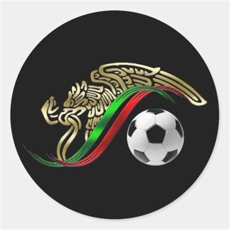 mexico flag emblem soccer futbol logo classic  sticker zazzle