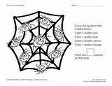Spiders Worksheet Kindergarten Color Count sketch template