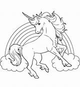 Unicorn Coloring Horse Pages Print Printable sketch template