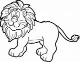 Lion Coloring Cartoon Male Printable Kids Click sketch template