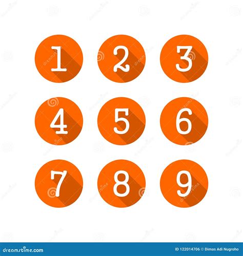 orange number  button cartoon vector cartoondealercom