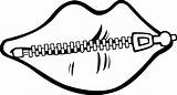 Lips Zipped Labios Calla Aquel Animados Legislado Conocimiento sketch template