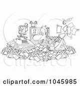 Shoveling Cartoon Clutter Office Royalty Outline Businessman Through His Rf Clipart Cluttered Ron Leishman Toonaday Illustrations Business Digging Clipartof sketch template