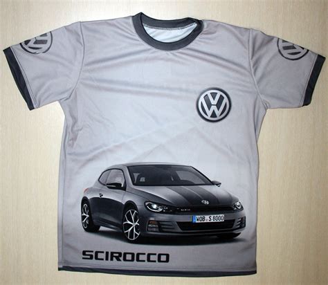 vw scirocco t shirt with logo and all over printed picture