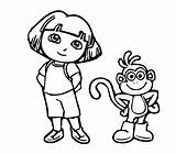Dora Explorer Coloring Pages Kids Fictional Characters Choose Board Color Sheets sketch template