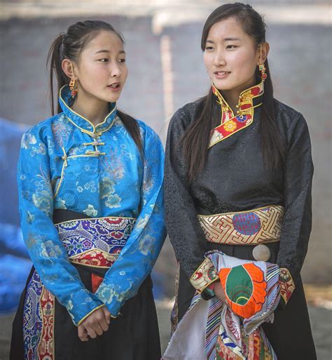 tibetan girls  traditional attire  losarnew year  day