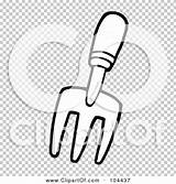 Fork Gardening Outline Coloring Illustration Hand Rf Royalty Clipart Toon Hit sketch template