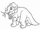 Land Before Time Coloring Cera Eat Flower Family Color sketch template