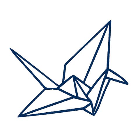 origami crane applique embroidery design pattern  machine etsy