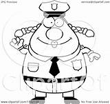 Coloring Police Cartoon Angry Chubby Clipart Waving Friendly Woman Vector Outlined Man Firefighting Thoman Cory Pages 2021 sketch template